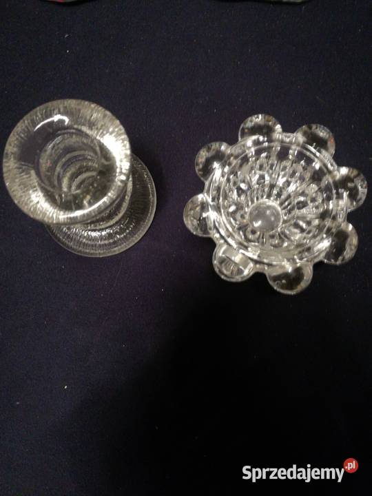 Dwa swieczniki Ząbkowice szklane małe Porcelana i szkło Choszczno sprzedam