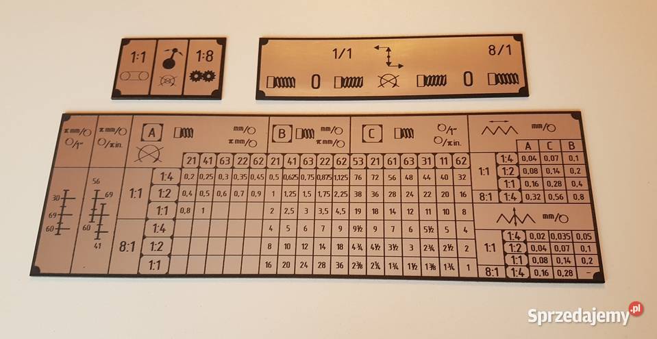 Tokarka TUM35D1Tabliczka Tabliczki Tabela