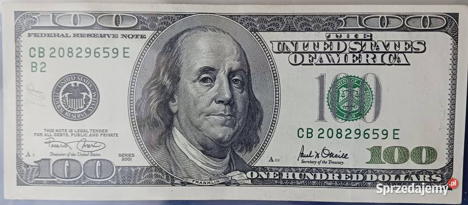 100 USA Benjamin Franklin 2001 r mennicze Konin