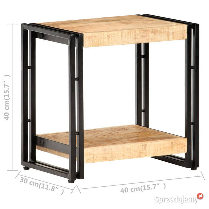 Stolik boczny 40x30x40 surowe drewno mango Warszawa