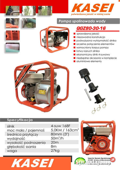 KASEI QGZ803016 MOTOPOMPA POMPA STRAŻACKA wielkopolskie Opalenica
