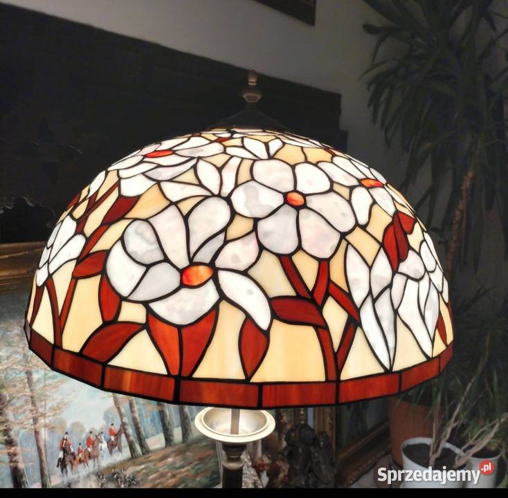Mosiężna lampa witrażowa Legnica