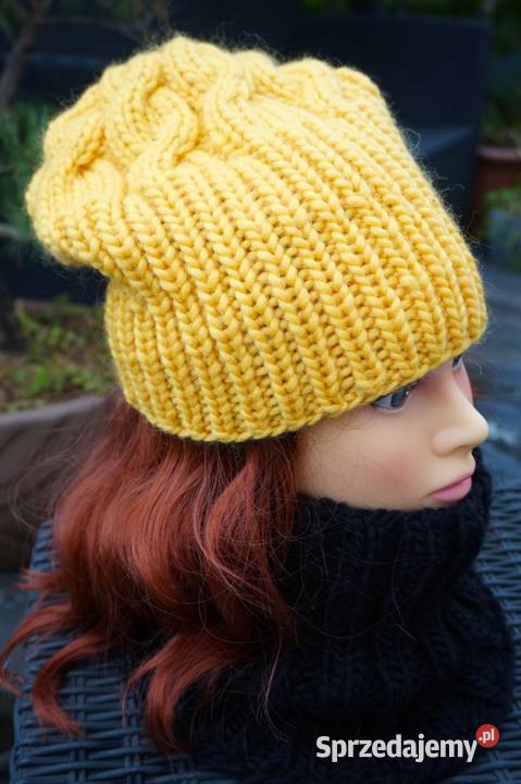 Czapka beanie wełna 100