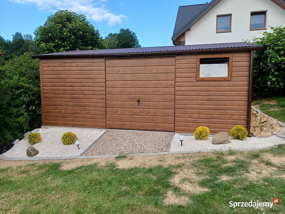 Mały Garaż Blaszany Blaszak Drewnopodobny blacha