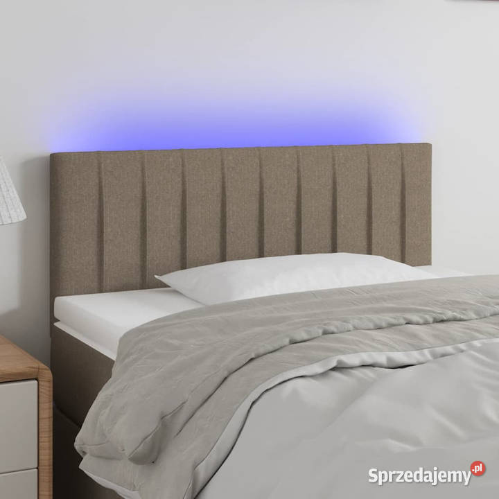 Zagłówek do łóżka z LED taupe 100x5x7888 tkanina Warszawa