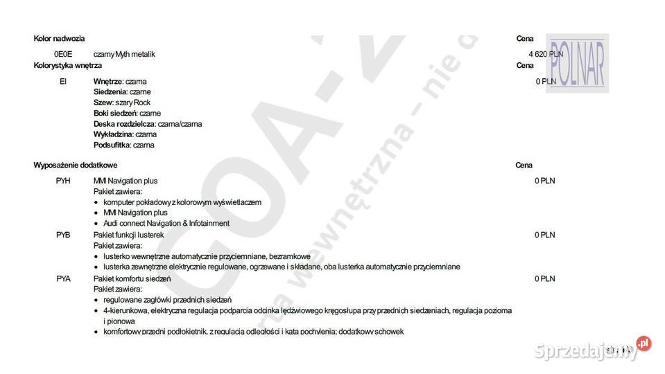 Audi A5 Polski Salon Konfiguracja 309000 elektrochrom. lusterka boczne Poznań