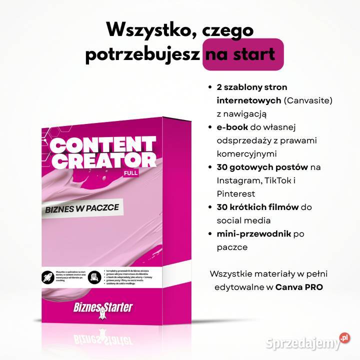 Gotowy biznes online Content UGC Creator Warszawa
