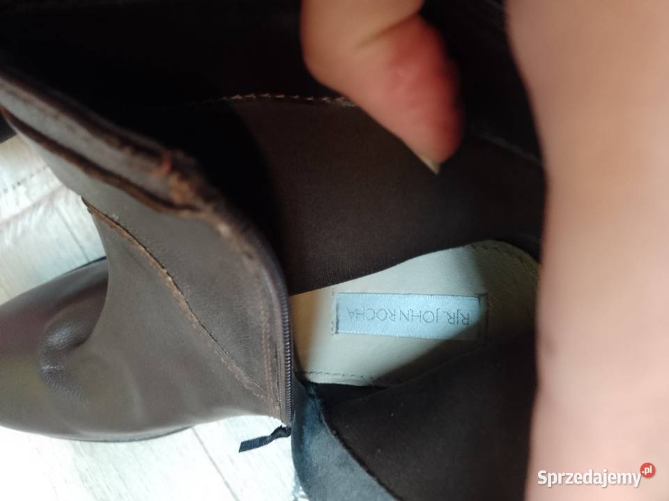 39 Real Leather Skórzane brązowe Botki biznesowe Kraków