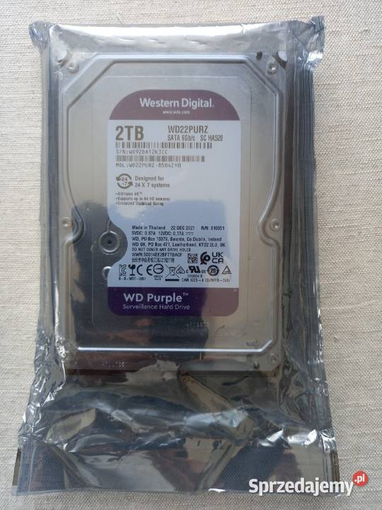 Dysk WD Purple 2TB SATA 35 do monitoringu NOWY