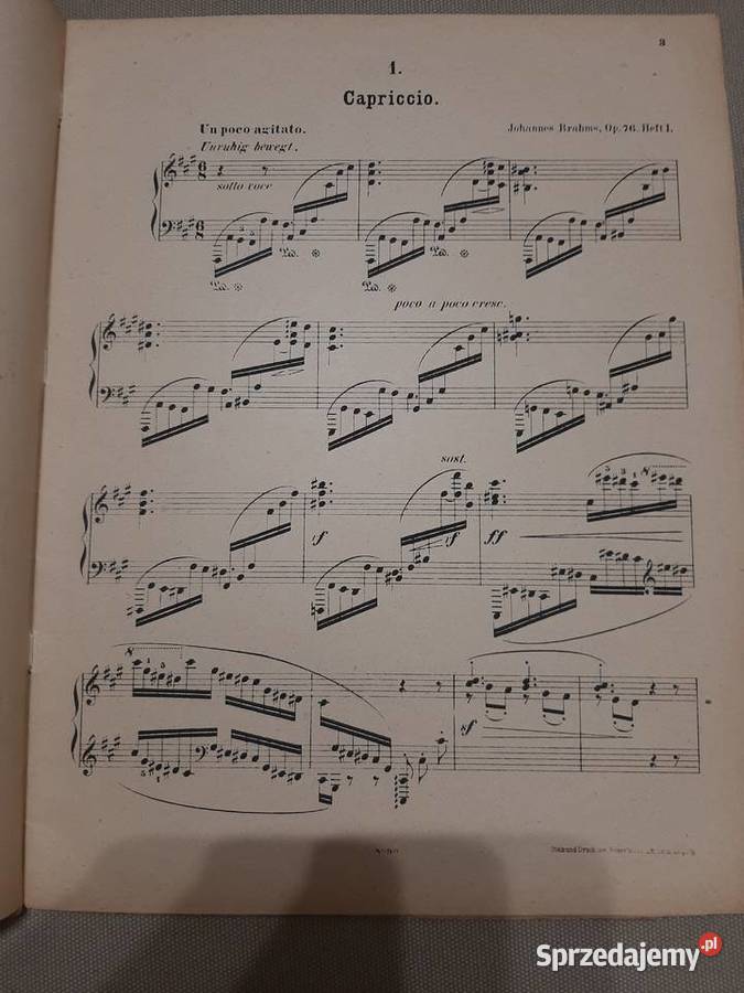 Nuty Brahms Klavierstucke op 76 pomorskie Pogórze