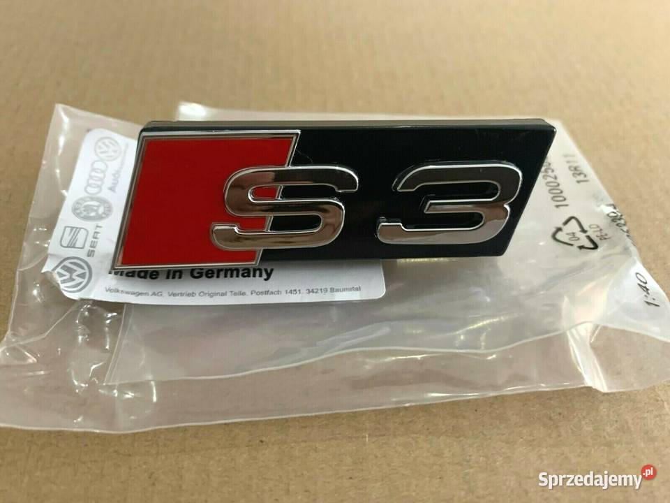 NOWY znaczek S3 emblemat srebrny na przód Zamość