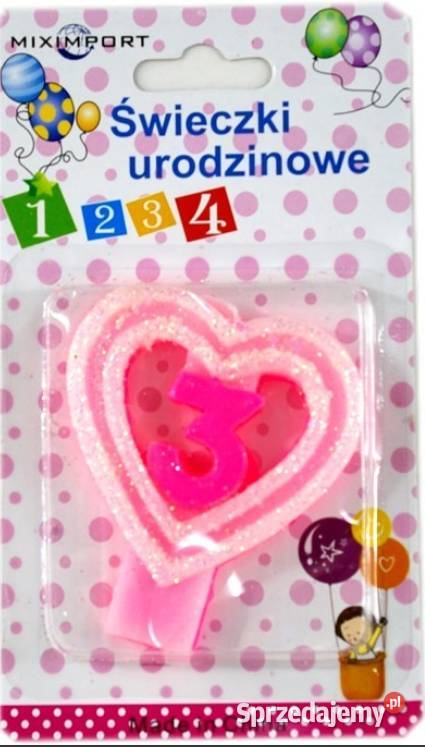Świeczka Urodzinowa W Kształcie Cyfry 3 Do Tortu