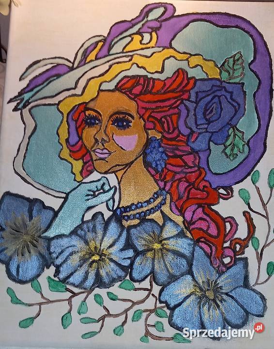 Kobieta w kapeluszu 24x30 Bydgoszcz sprzedam