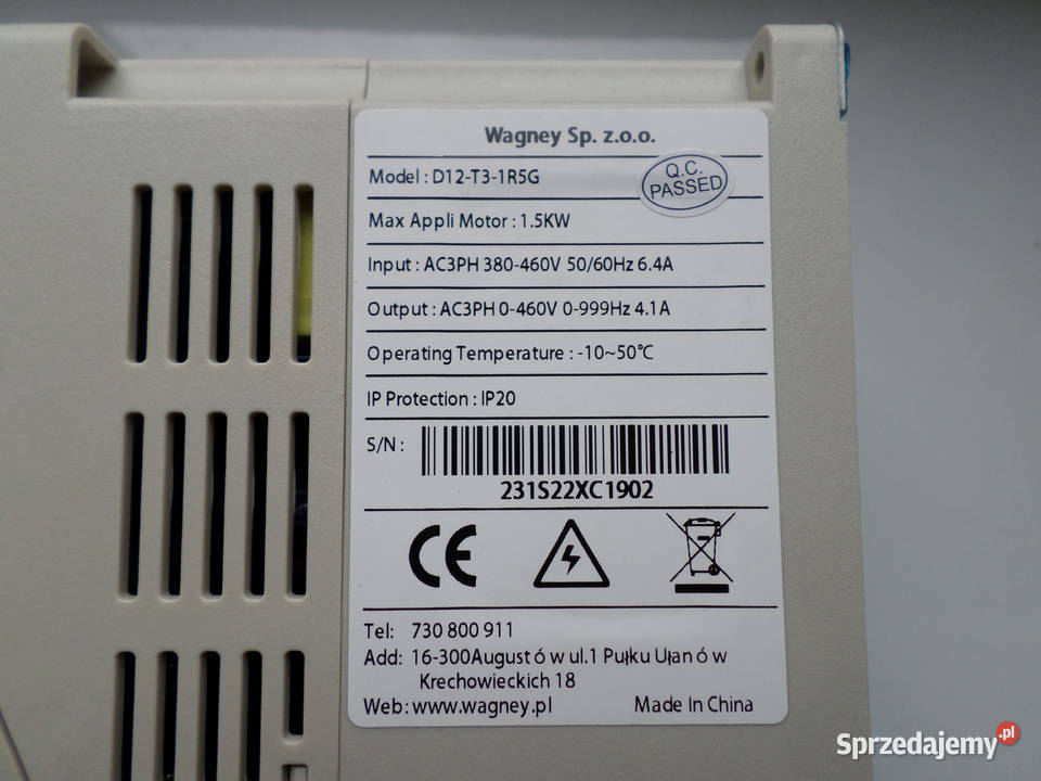 Falownik Wagney D12T31R5G NOWE