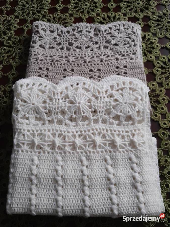 Kocyk wełna merino 100 koronka HAND MADE Mława sprzedam