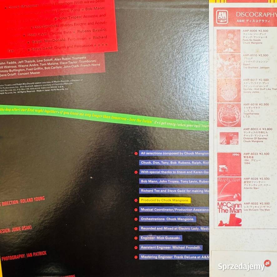 Chuck Mangione Main Squeeze EXEX Japan Obi LP płyta winylowa Warszawa sprzedam
