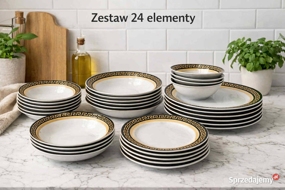 249 Zestaw obiadowy Versace 24 elementy na 6 śląskie Zabrze