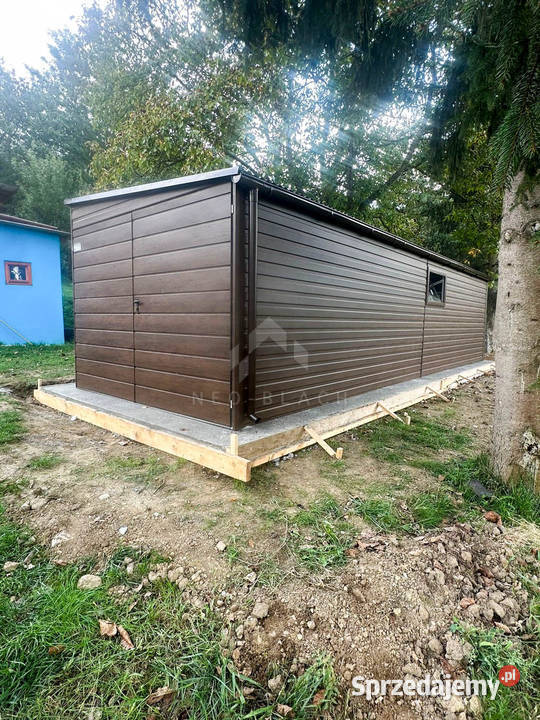 Garaż Blaszany 3x9m Brama Dwuskrzydłowa Drzwi 2x Leszno sprzedam