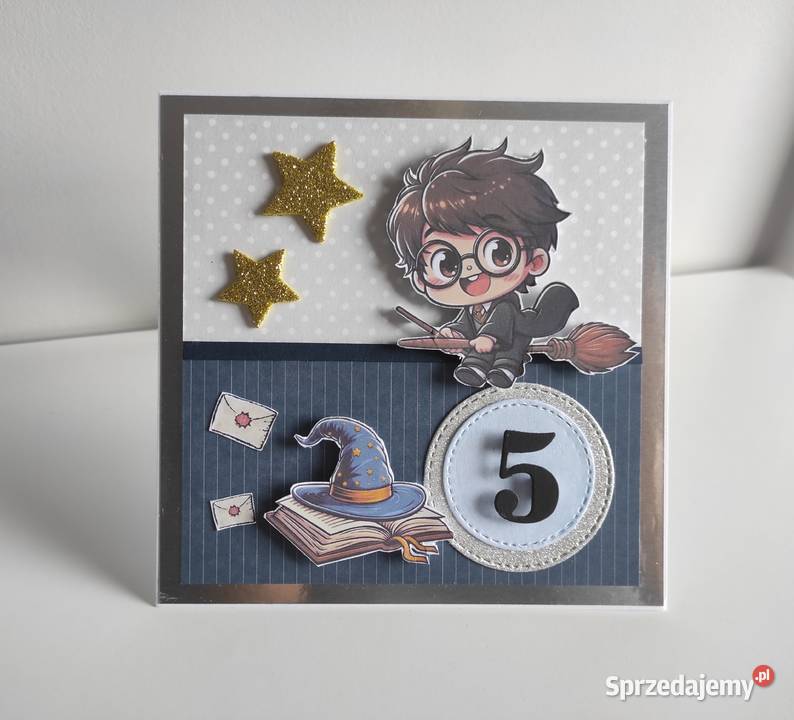 Kartka ręcznie robiona na urodziny Harry Potter Łódź