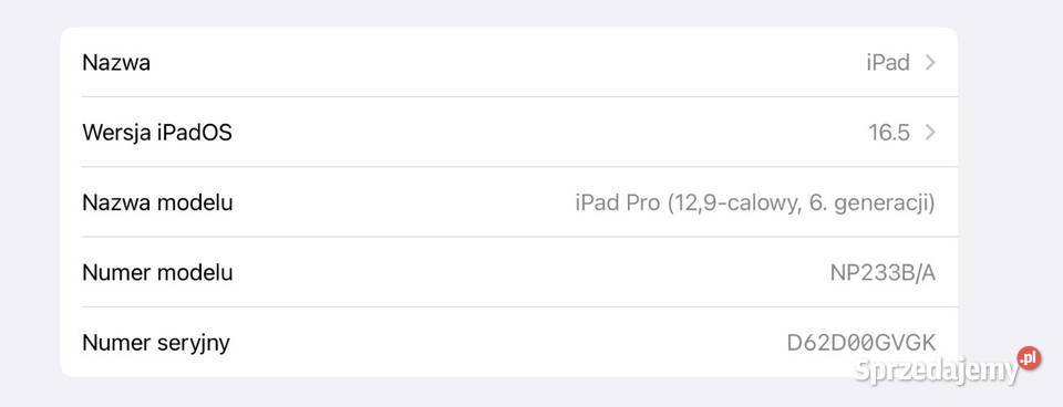 iPad Pro 129 M2 5GWIFI 512GB Przekątna ekranu 12.9 Rzeszów sprzedam