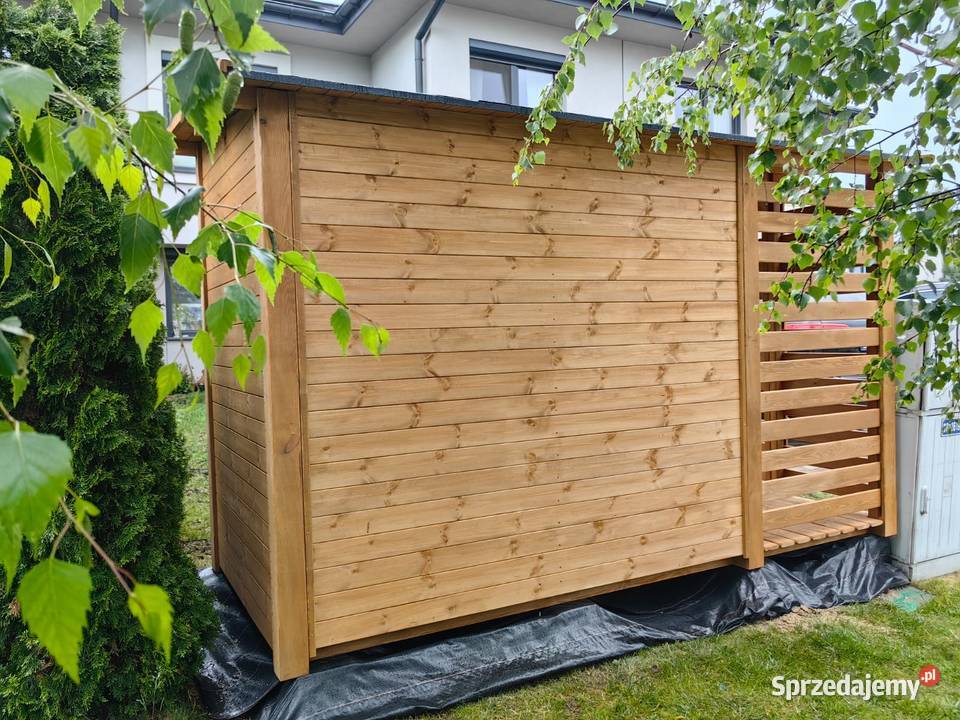 Domek narzędziowy drewniany 2 x 15m z drewutnią sprzedam