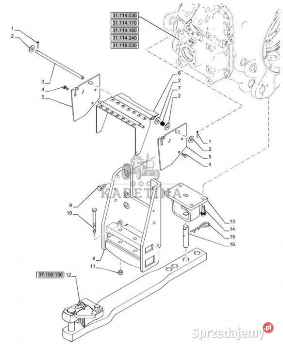 Holland T6090 T6070 Belka zaczepowa 84229800 Pozostałe