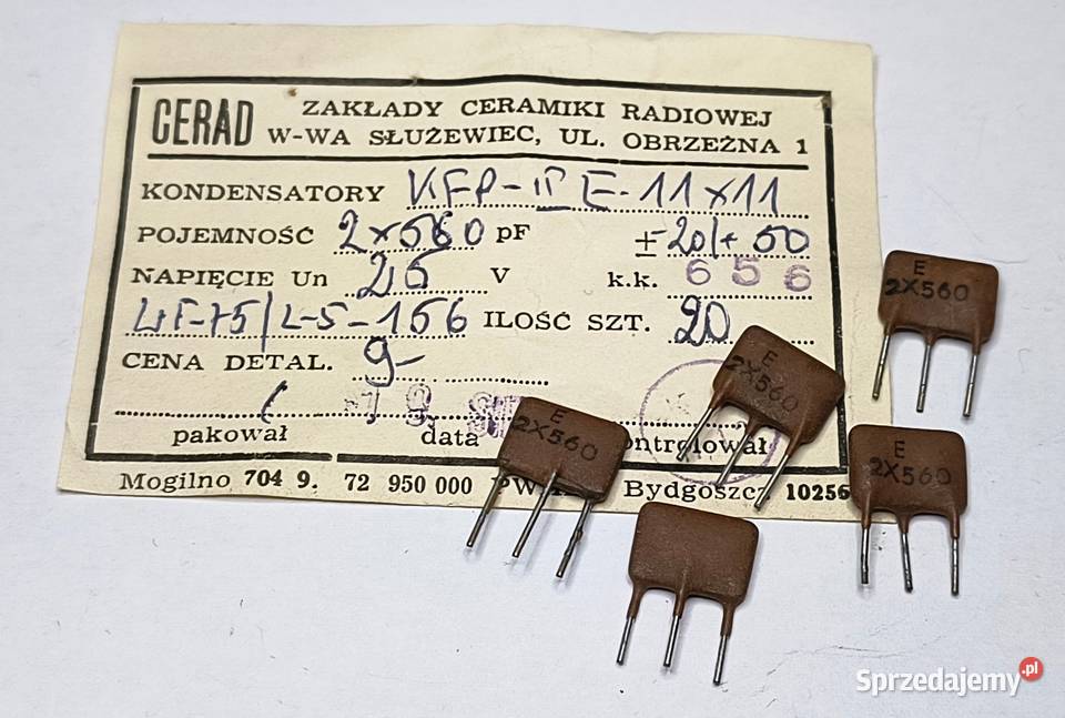 Kondensator 2 x 560pF 25V KFP CERAD Gdańsk