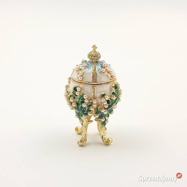 Jajko jajo faberge pojemniki szkatułka kremowe śląskie