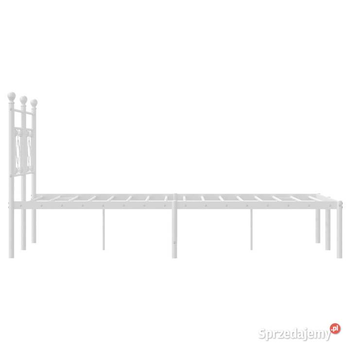 Metalowa rama łóżka z wezgłowiem biała 120x190