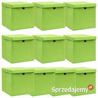 Pudełka z pokrywami 10 zielone 32x32x32