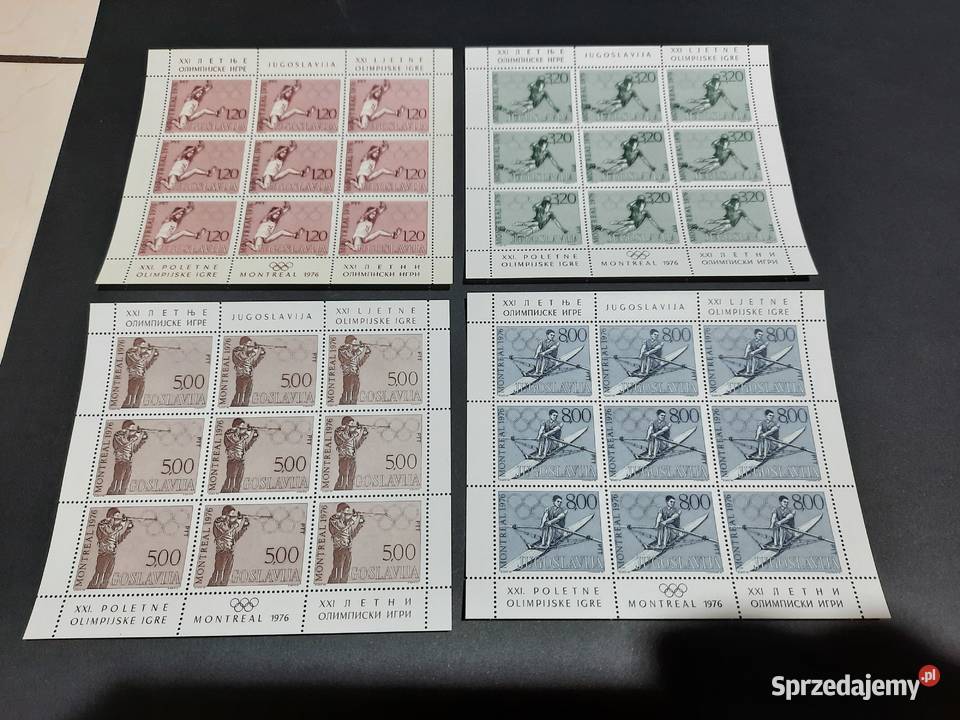 znaczki JUGOSŁAWIA Montreal 1976 4 bloczki 347 Warszawa
