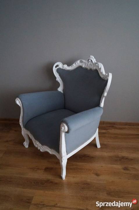 Fotel barokowy shabby chic szary Stalowa Wola