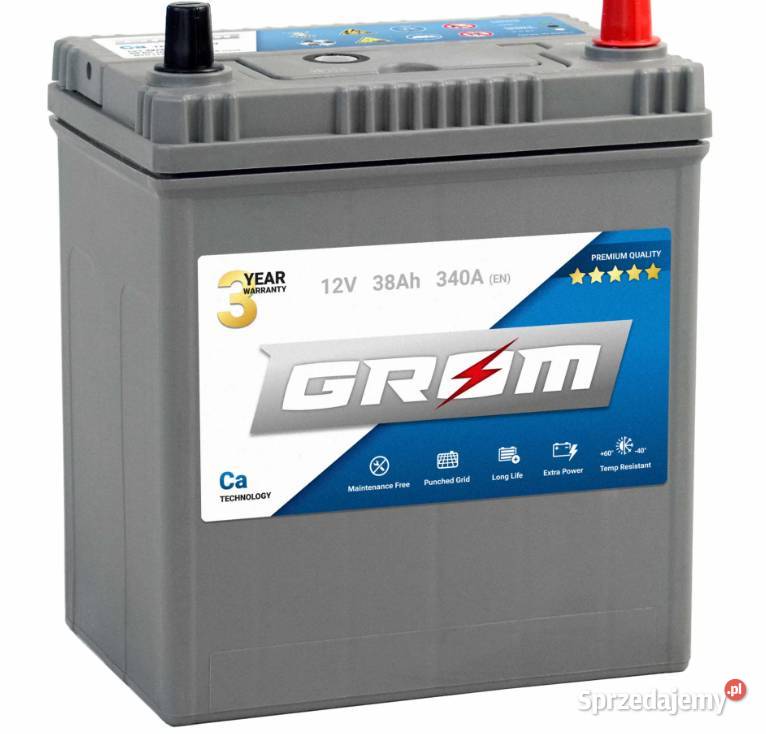 Akumulator GROM Premium 38Ah 340A EN Japan Prawy osobowe Starogard Gdański
