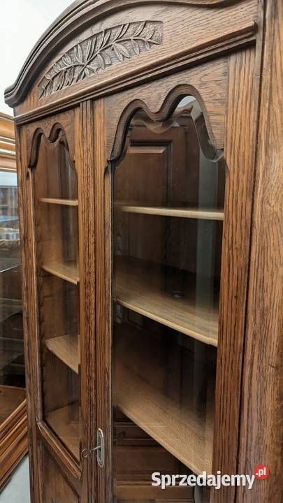 Piękna dębowa bibliotekawitryna secesyjnasklep śląskie Dąbrowa Górnicza