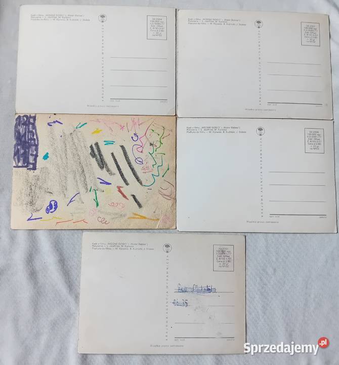 Zestaw 5 pocztówek tematyka bajkowa Wodne dzieci Koźminek
