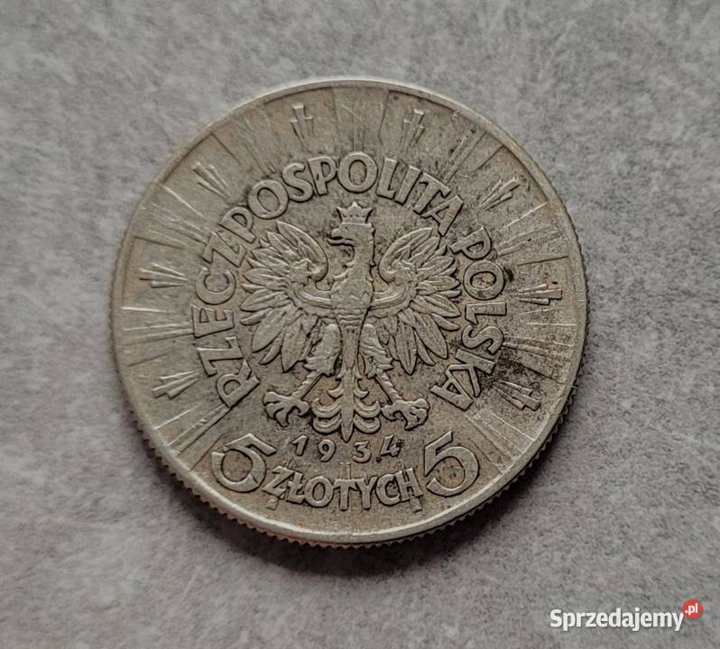 56 POLSKA srebro II RP 5 Złotych 1934 r Numizmatyka Wola Kruszyńska sprzedam