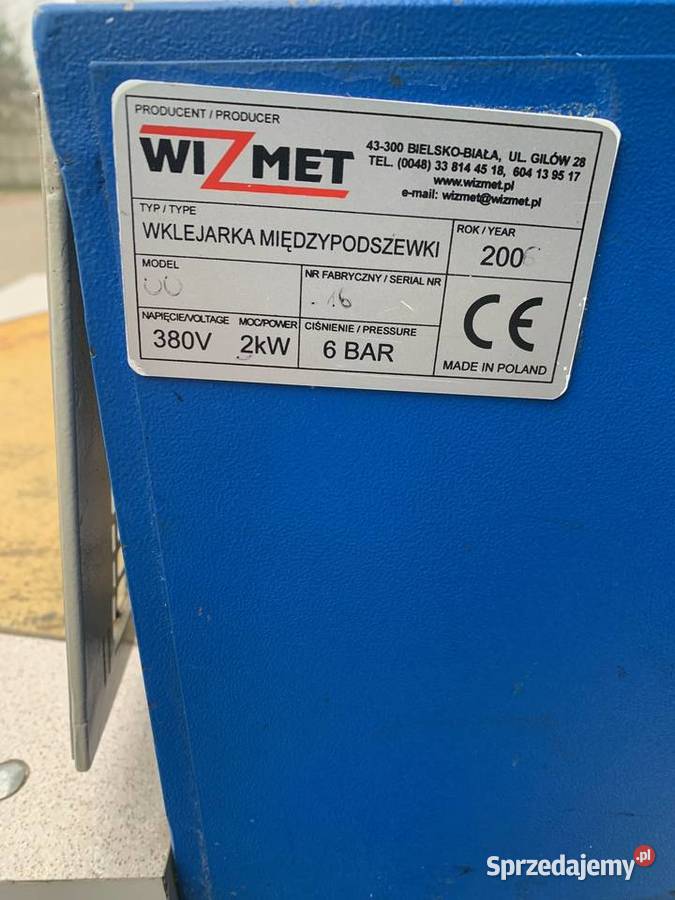 Prasowalnica zgrzewarka klejarka Wizmet maszyny Łaskarzew