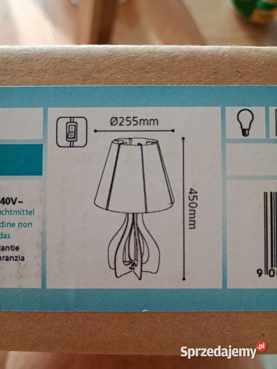 lampka lampa nocna stołowa brązowobiała nowa wys Lampy stołowe i nocne