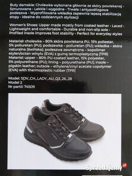 NOWE Damskie buty skórzane sznurowane wiązane czarny Zabrze
