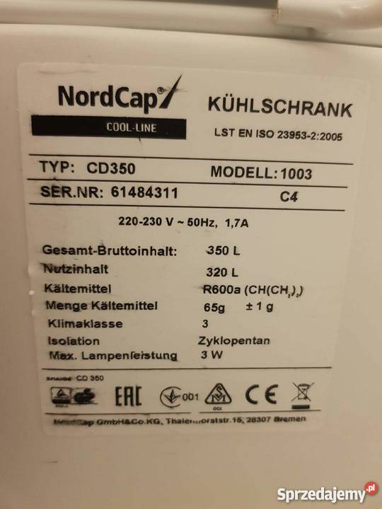 Chłodziarka NordCap używana Wrocław