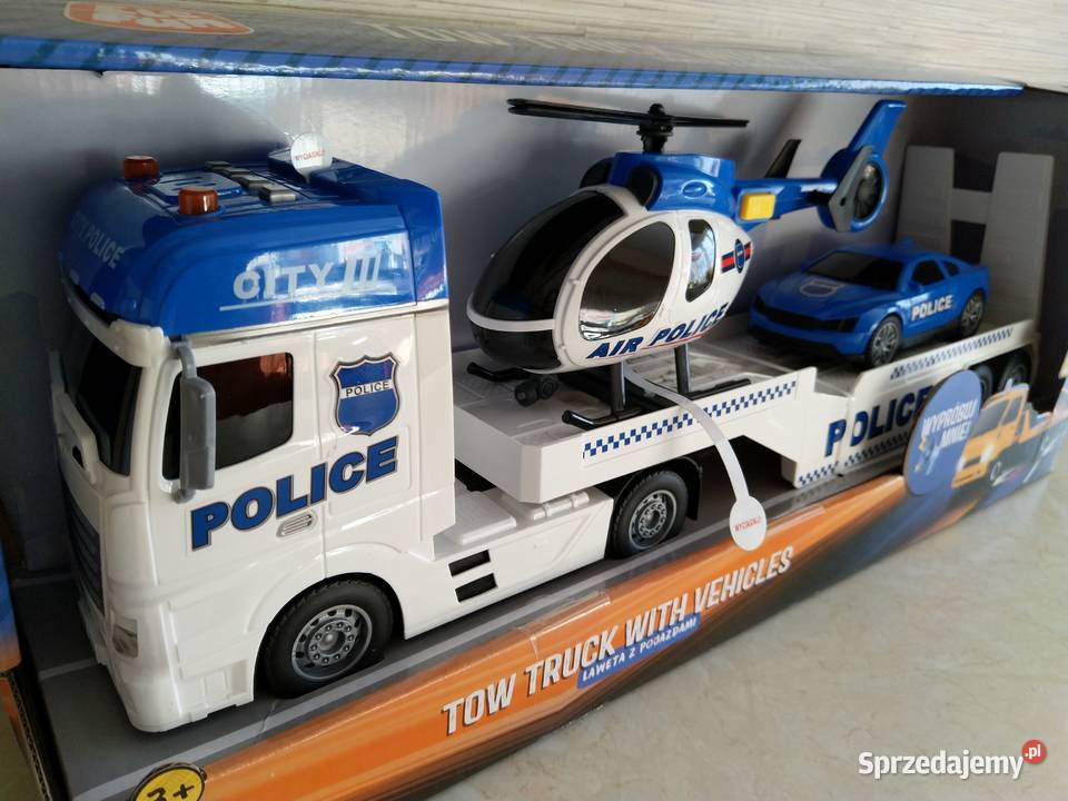 OKAZJA Laweta z pojazdami Police helikopter Samochody i pojazdy sprzedam