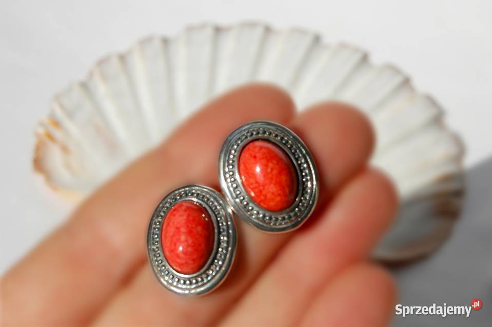Wisior bransoletka kolczyki nowy komplet koral srebro Zestawy biżuterii Lublin