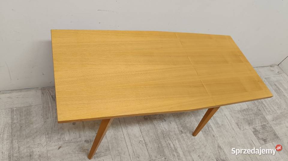 stolik ława PRL design vintage dąb połysk do Radomsko