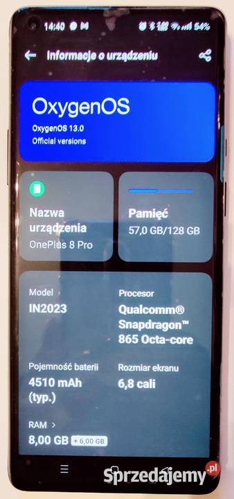 SMARTFON OnePlus 8 Pro GM2023 5G 8 128 GB AMOLED NFC SNAPDRA