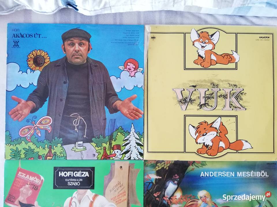 4 płyty winylowe z bajkami węgiersku Płyty i kasety Wronki