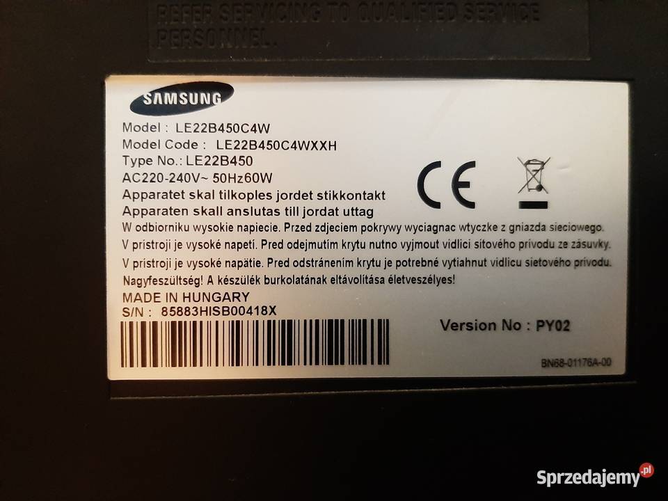 Telewizor Samsung LE22b450c4w D-sub Wieliczka