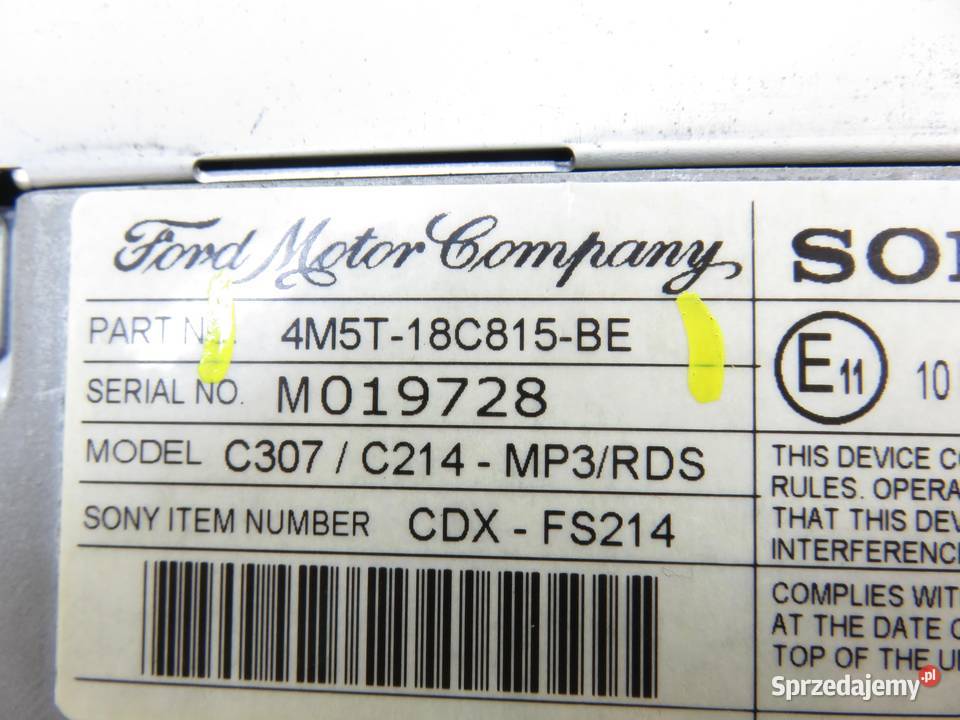 RADIO FORD FOCUS MK2 II 4M5T18C815BE małopolskie sprzedam