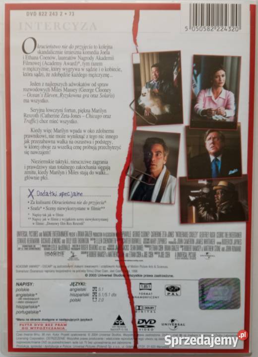 Okrucieństwo nie do przyjęcia DVD G Clooney C Łódź