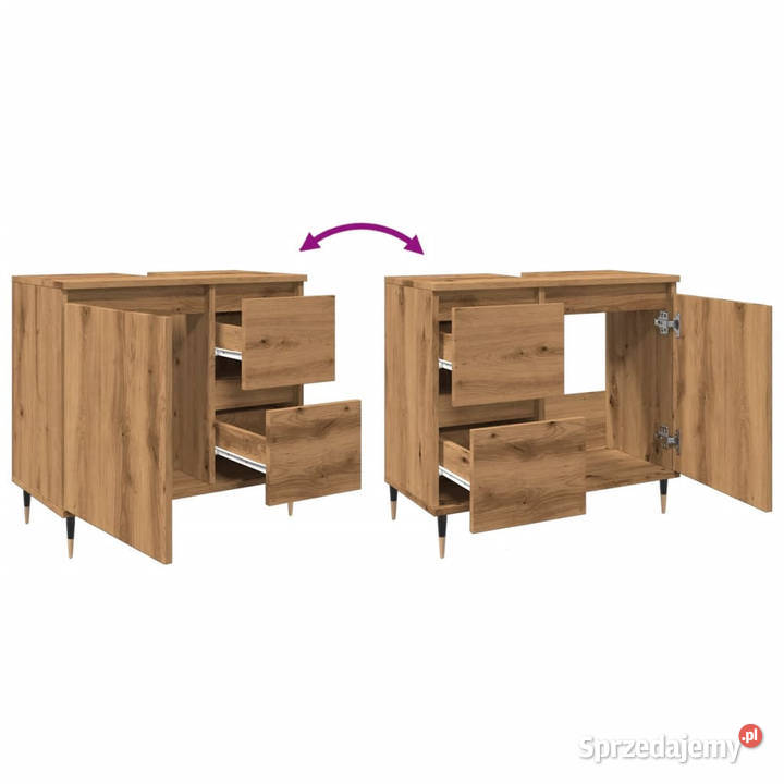 Szafka łazienkowa dąb artisan 65x33x60 WM857224