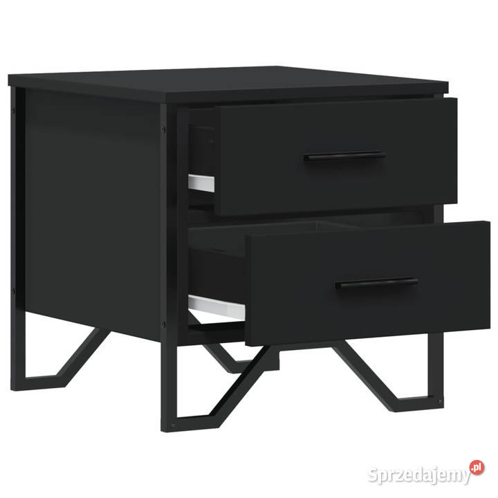 Szafki nocne 2 czarne 40x30x40 materiał Warszawa